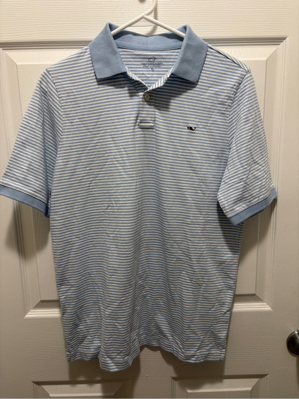 Vineyard vines Boys Light Blue Striped Polo Shirt XL